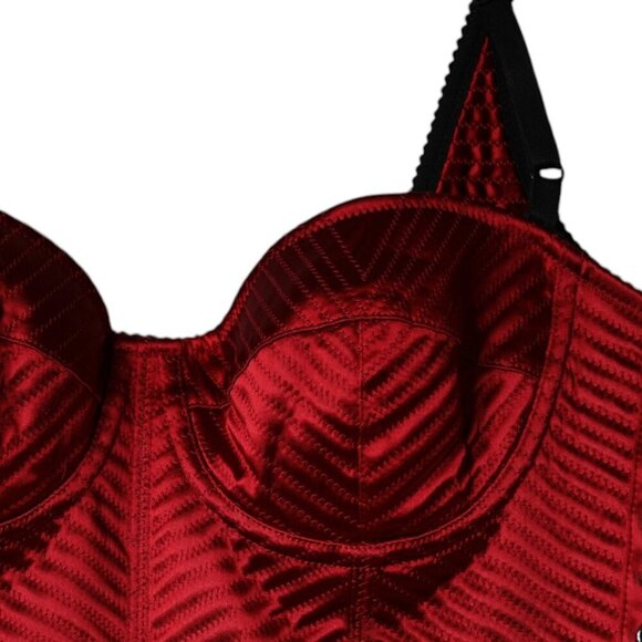 Dolce & Gabbana Red Bustier Corset Lace Bodycon Midi Dress/IT44 | L/Red - Picture 3 of 5